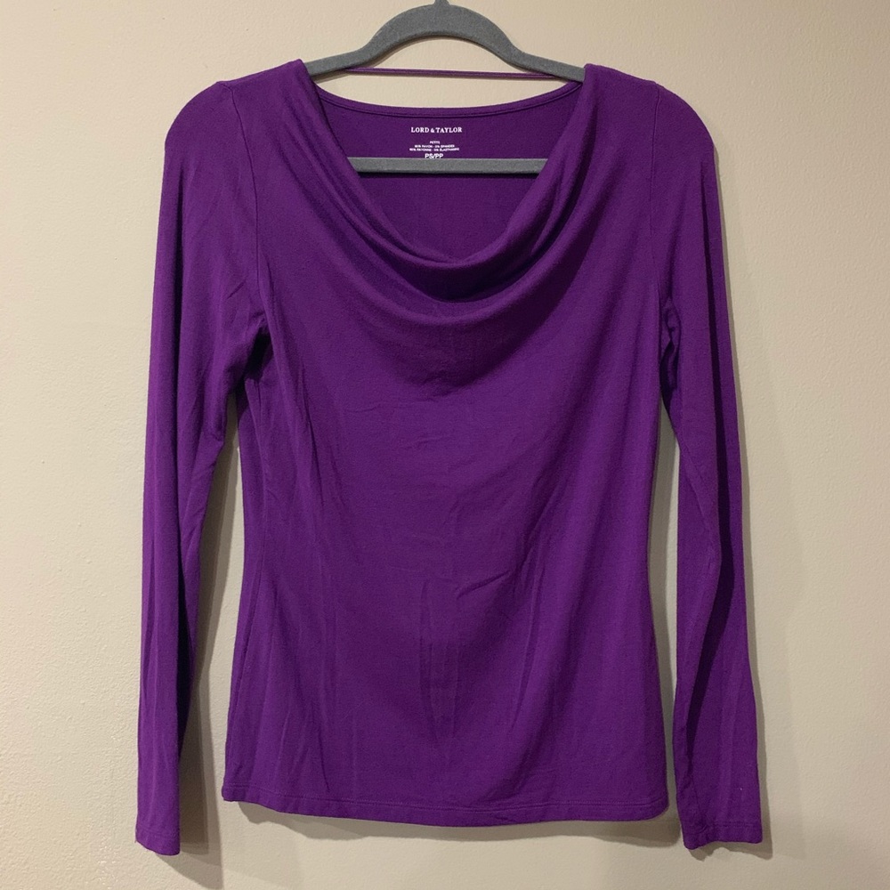 Lord & Taylor Purple Cowl-neck Blouse 💜